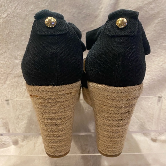 MICHAEL Michael Kors Berkley Canvas Zipper Wedge Platform Sandals Black 5.5 EUC - Picture 7 of 15